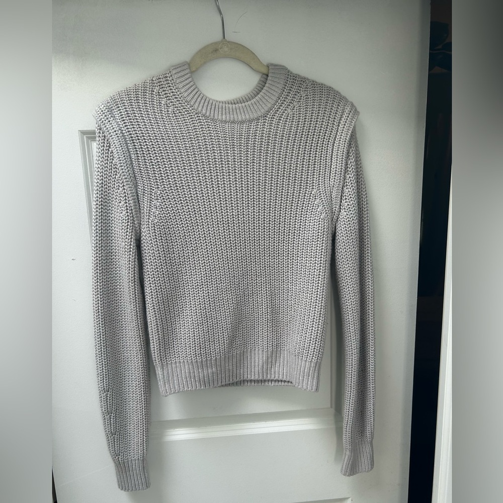 Grey Sweater with Shoulder Detail